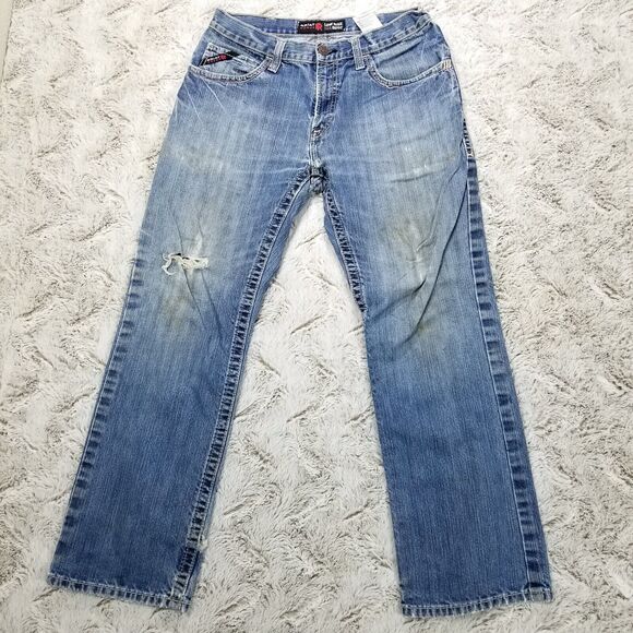 Ariat Fr Jeans Mens 33×32 Blue Low Rise M4 Boot Medium Wash Denim